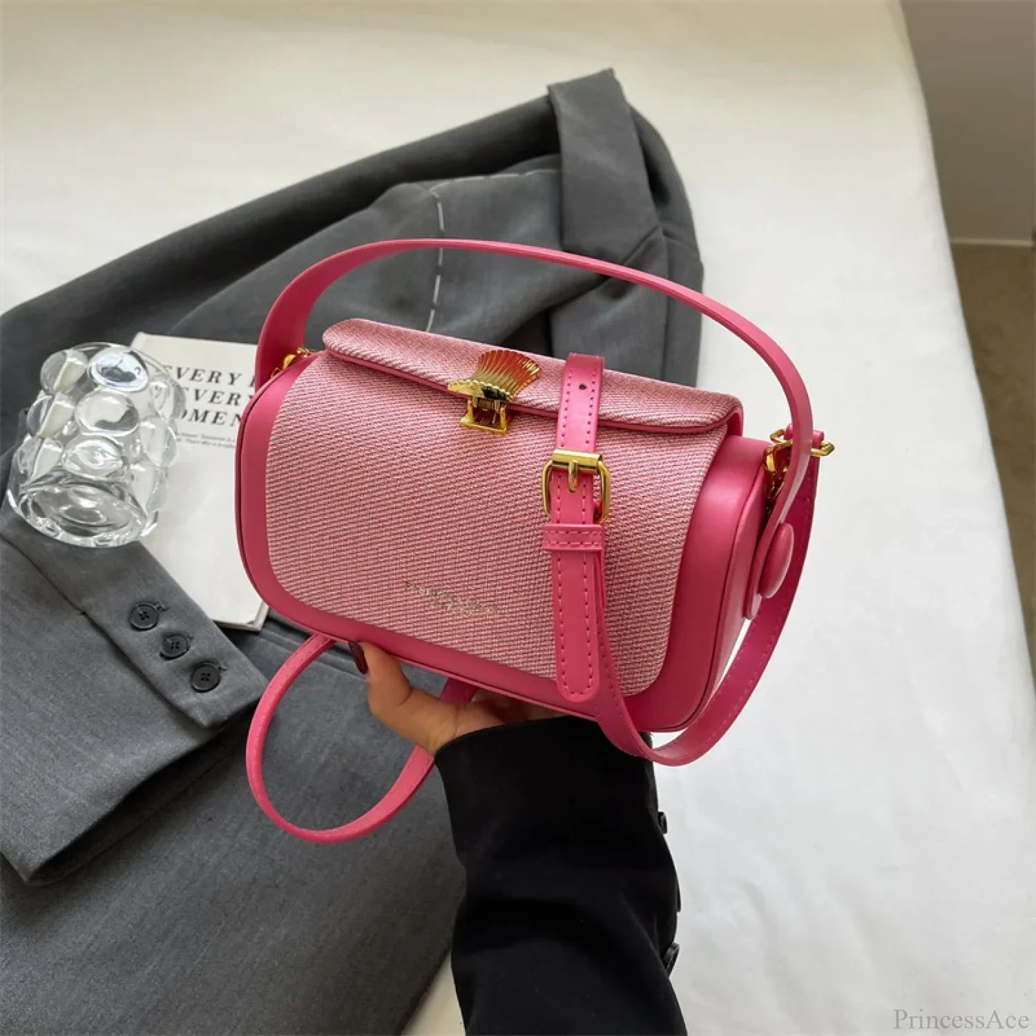 Mini Square Crossbody Luxury Designer Handbag Style 2 Pink / 20x12x9cm handbag-250126