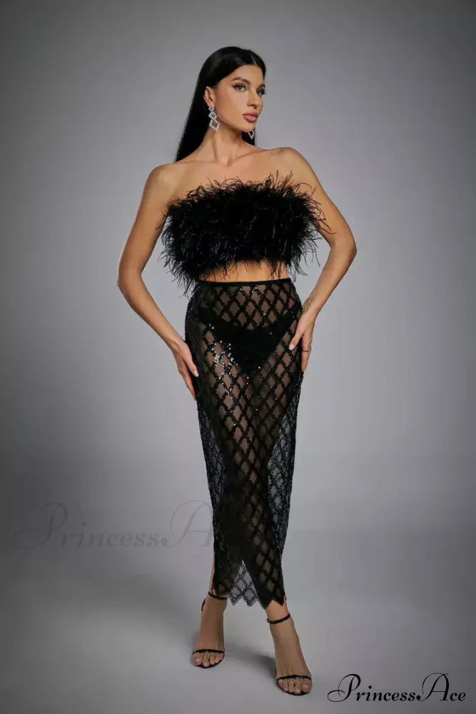 Monaco Feather Stylish Set Black