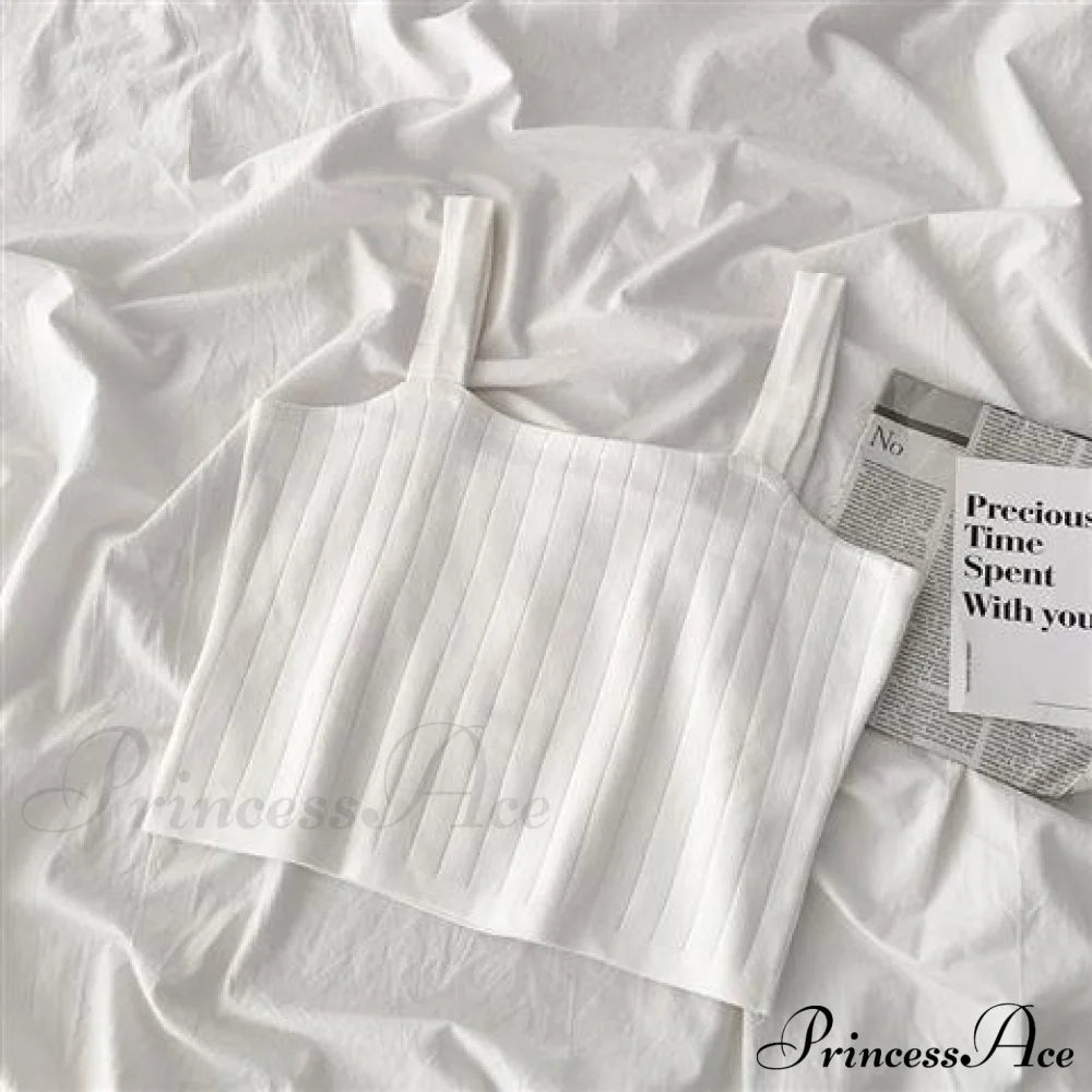 Multi-Color Solid Basic Knitting Tops White / One Size