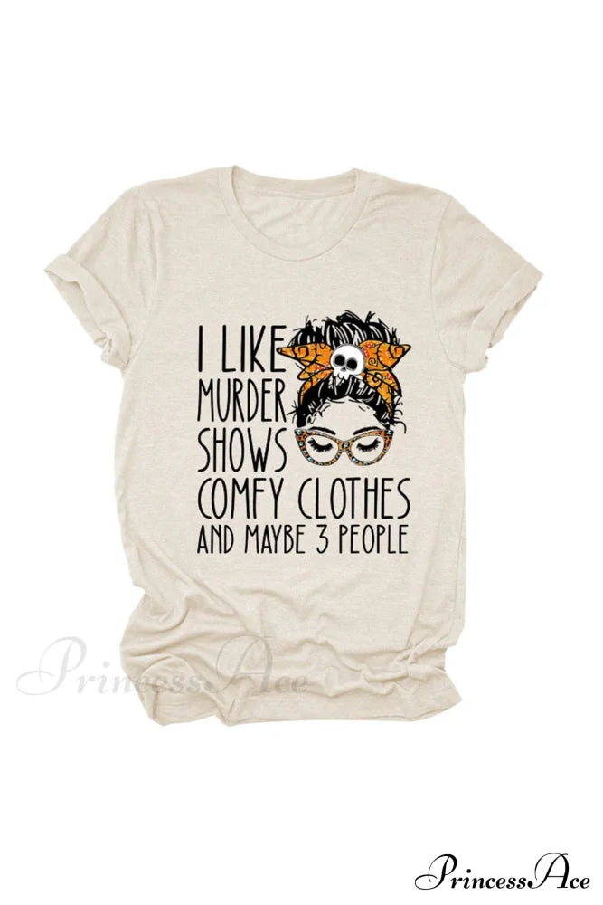 Murder Shows Graphic T-Shirt Beige / S Tees