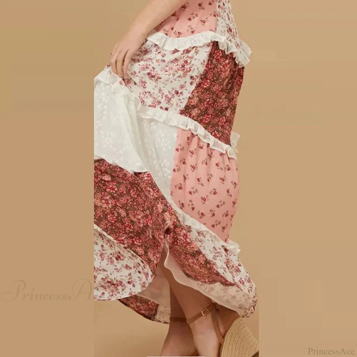 Off-Shoulder Pleated Floral Dress