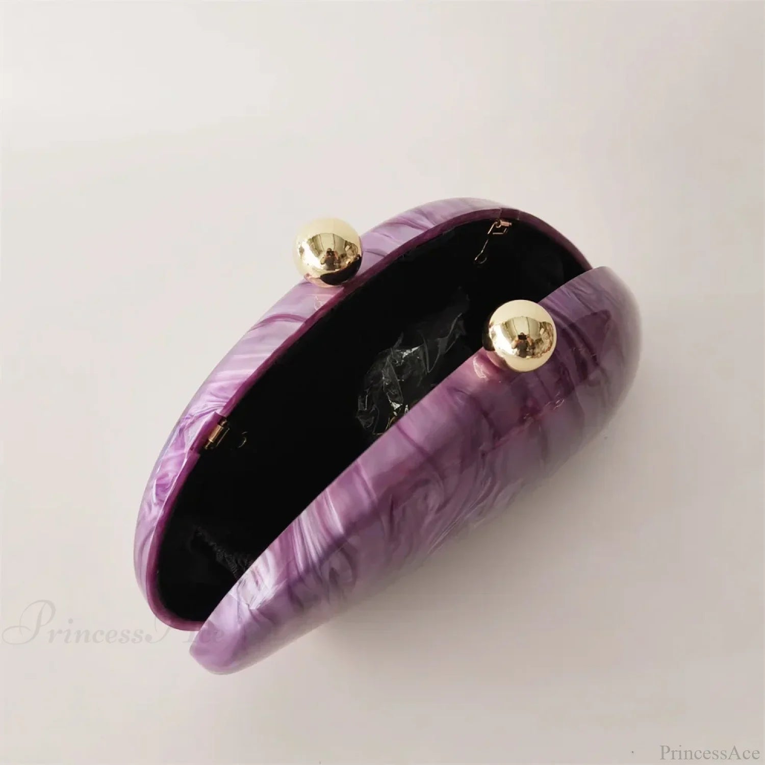 Oval Purple Shell Acrylic Clutch Bag Crossbody clutchbag-250126