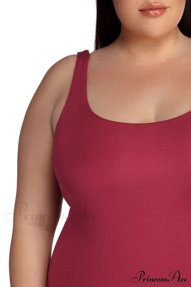 Plus Basic Stylish Essentials Midi Dress Plus Casual Dresses