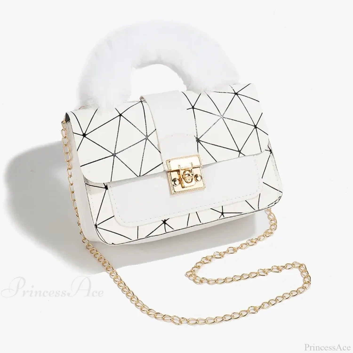 Plush Small Square Printed Messenger Handbag handbag-250126