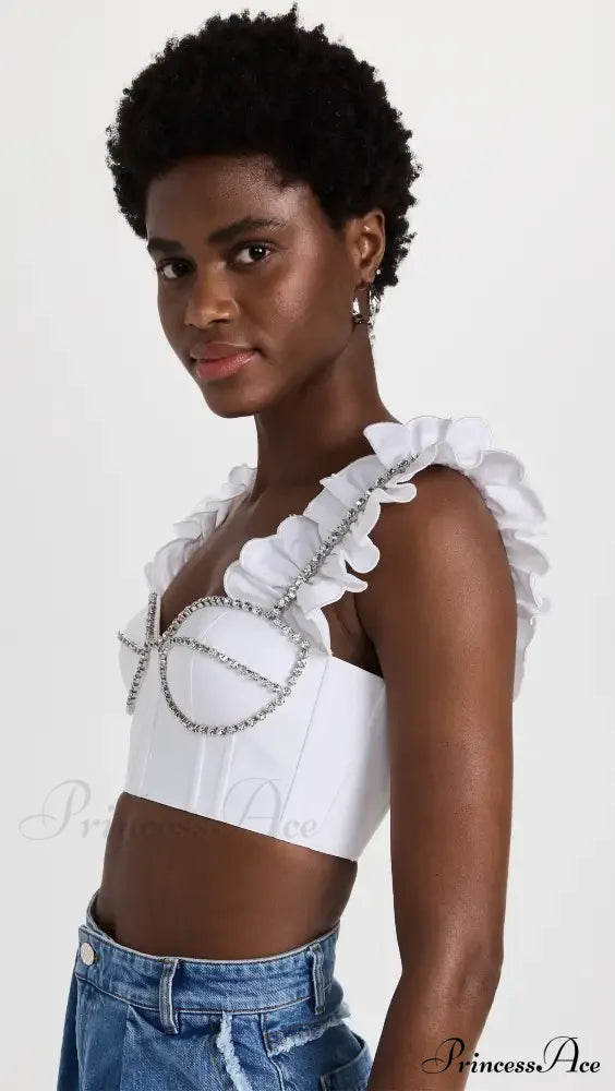 Poplin Elegant Ruffle Bustier 30 Days / 00 Xxs White