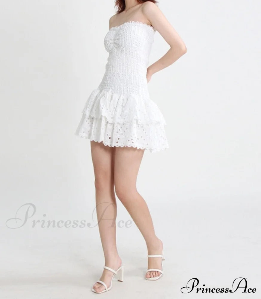 Printed Ruched Stylish Tube Mini Dress