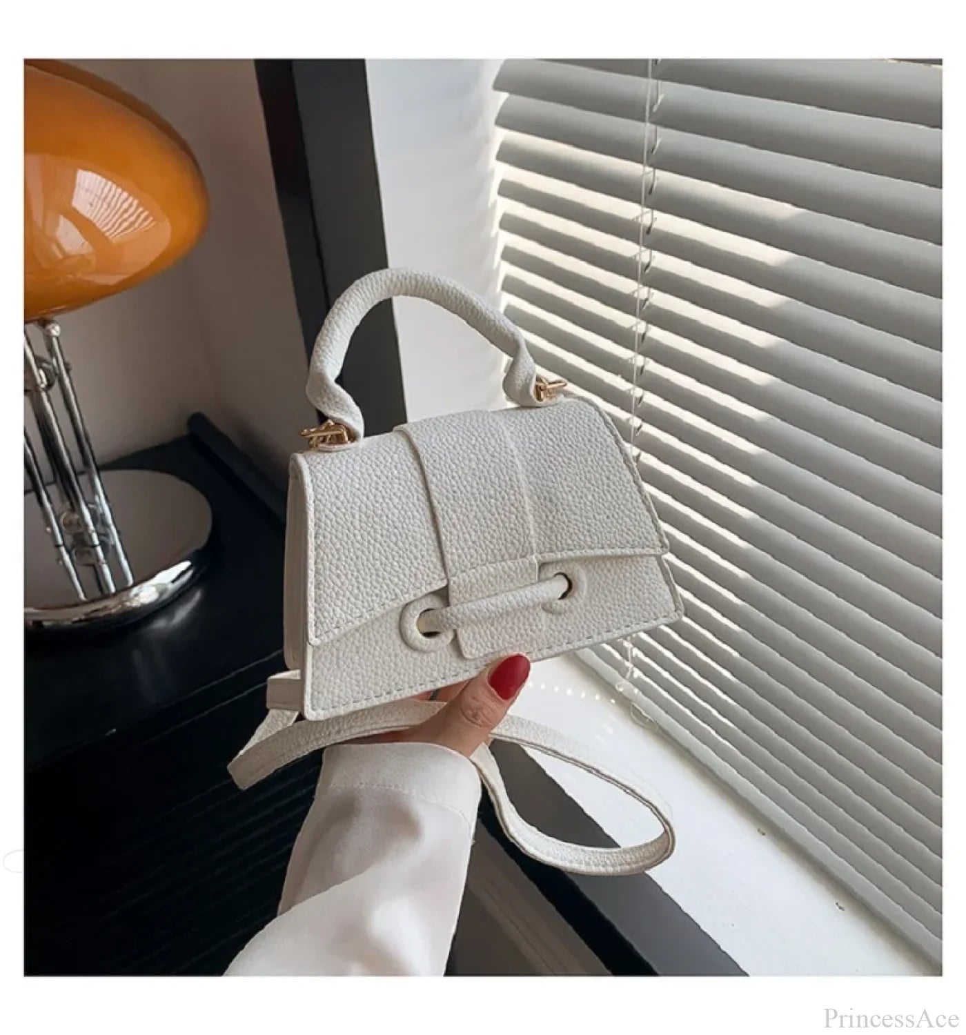 PU Leather Mini Crossbody Bag Designer Women’s Handbag White handbag-250126