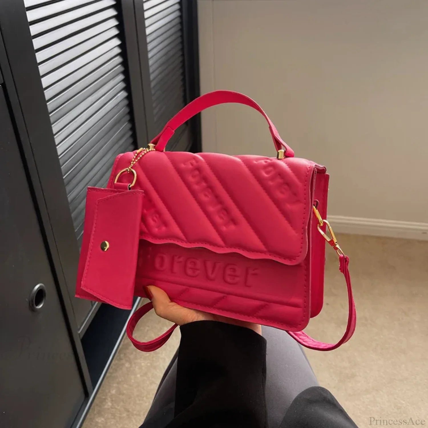 Quilted PU Leather Small Crossbody Handbag handbag-250126