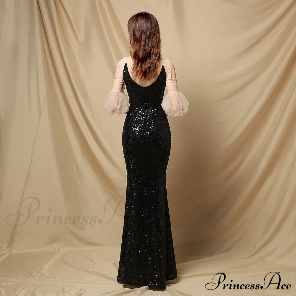 Quinn Sequin Scroll Charming Puff Sleeve Dress S.o. Long Dresses