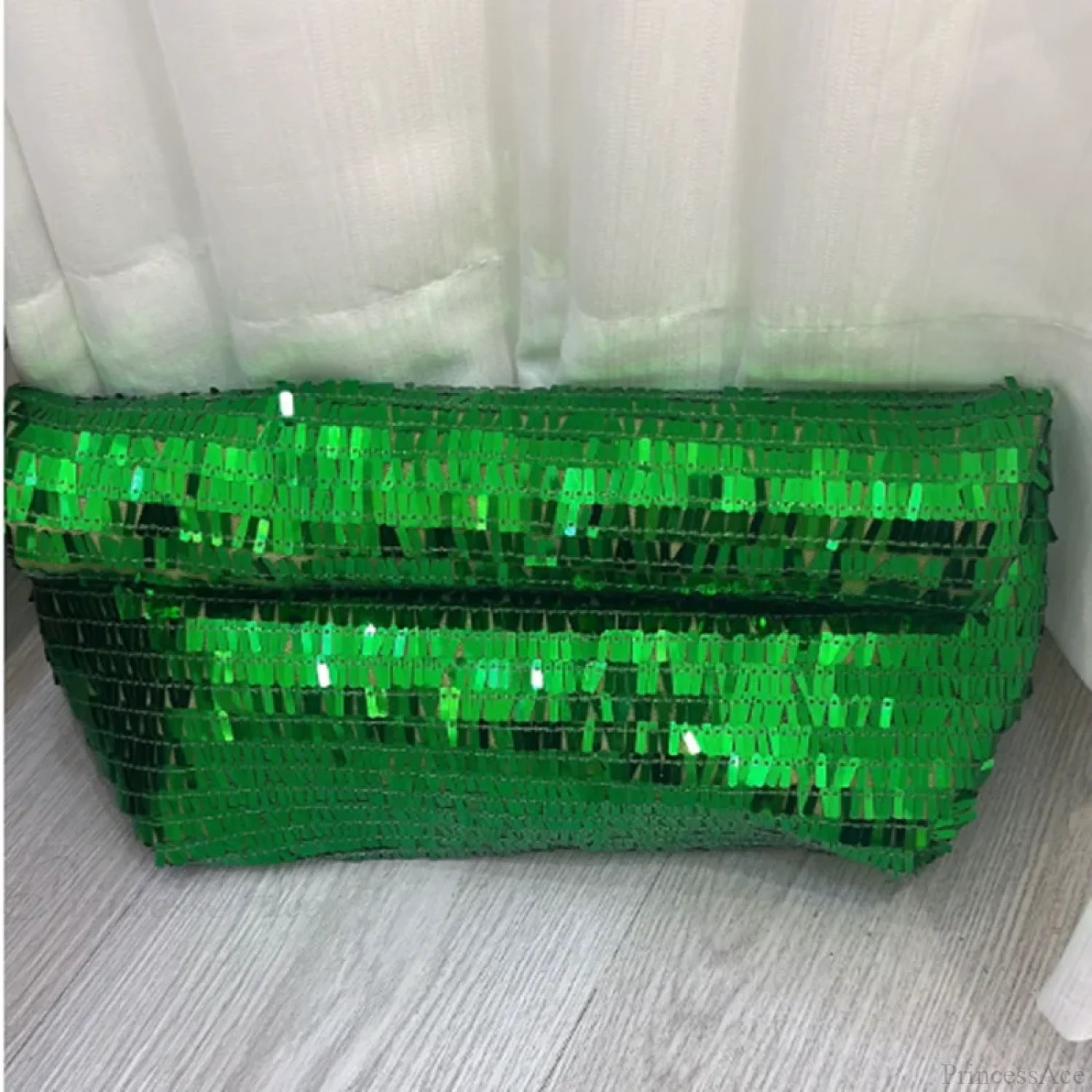 Red Sequin Leather Clutch Bag Wristlet GREEN wristlet-250126