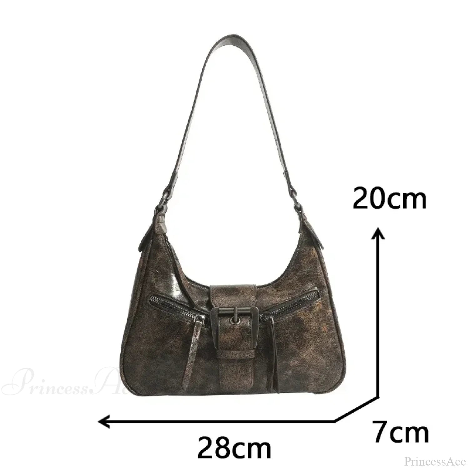 Retro Belt Design PU Leather Shoulder Bag shoulder-250126