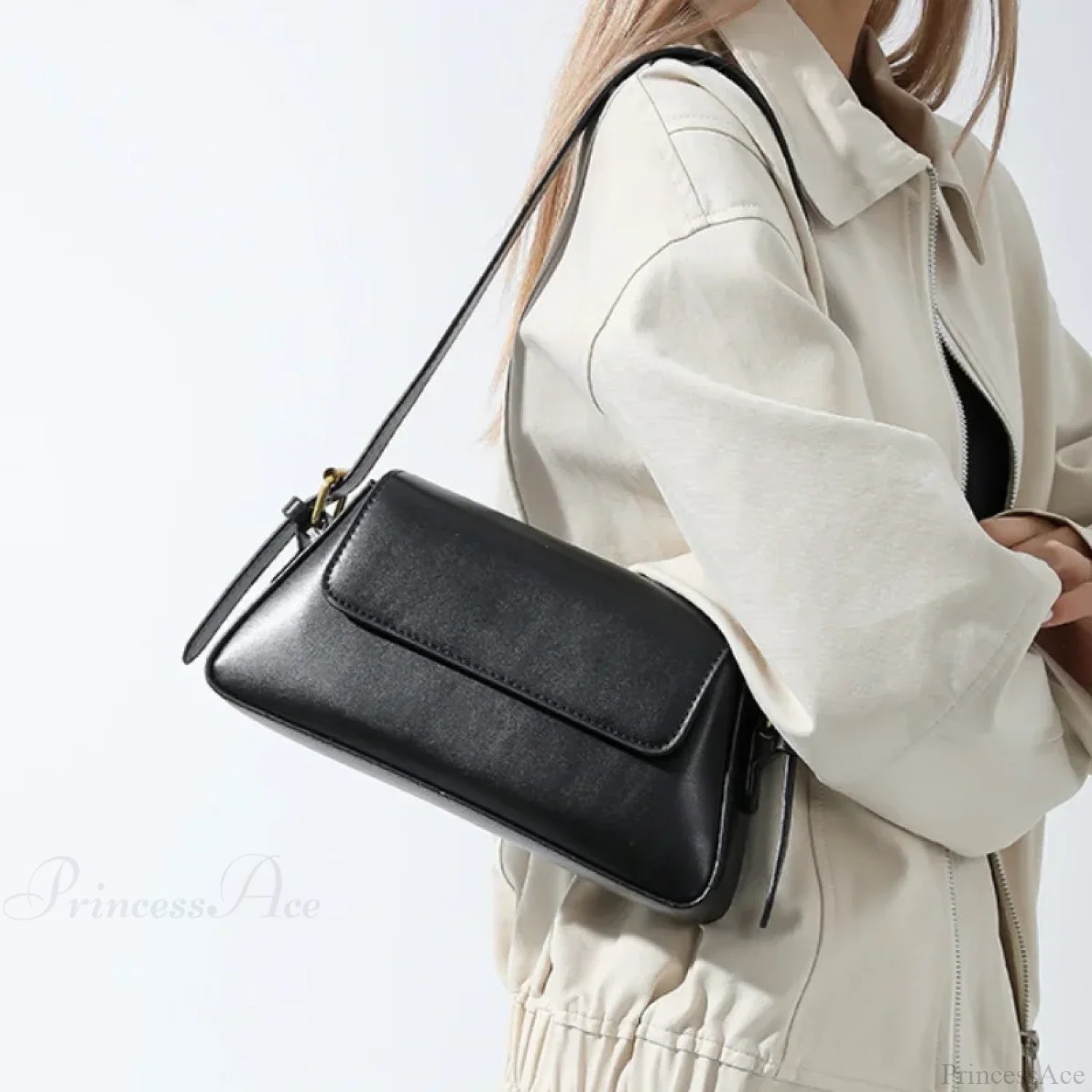 Retro Solid PU Leather Winter Shoulder Bag shoulder-250126