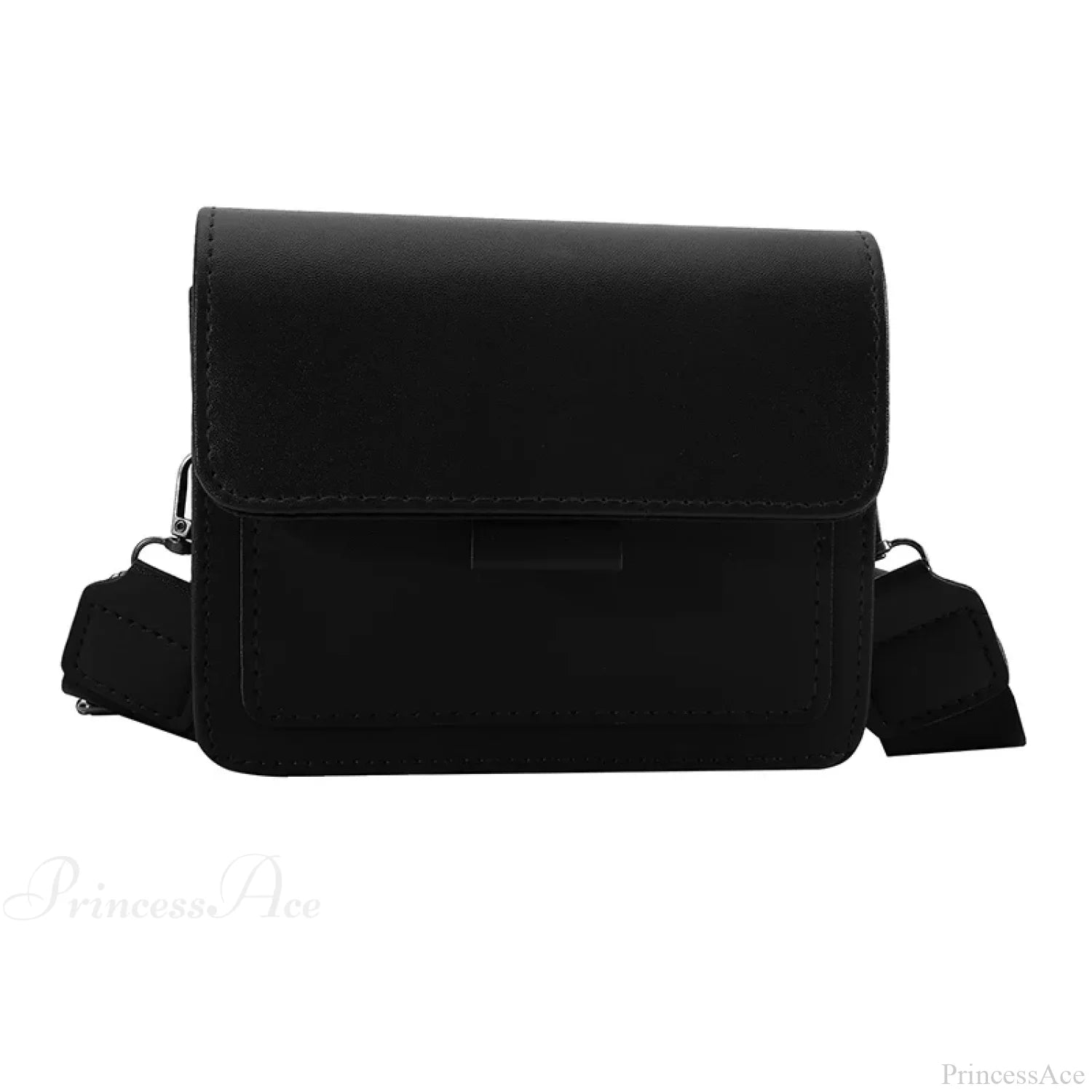 Retro Square Wide Strap Crossbody Black crossbody-250126
