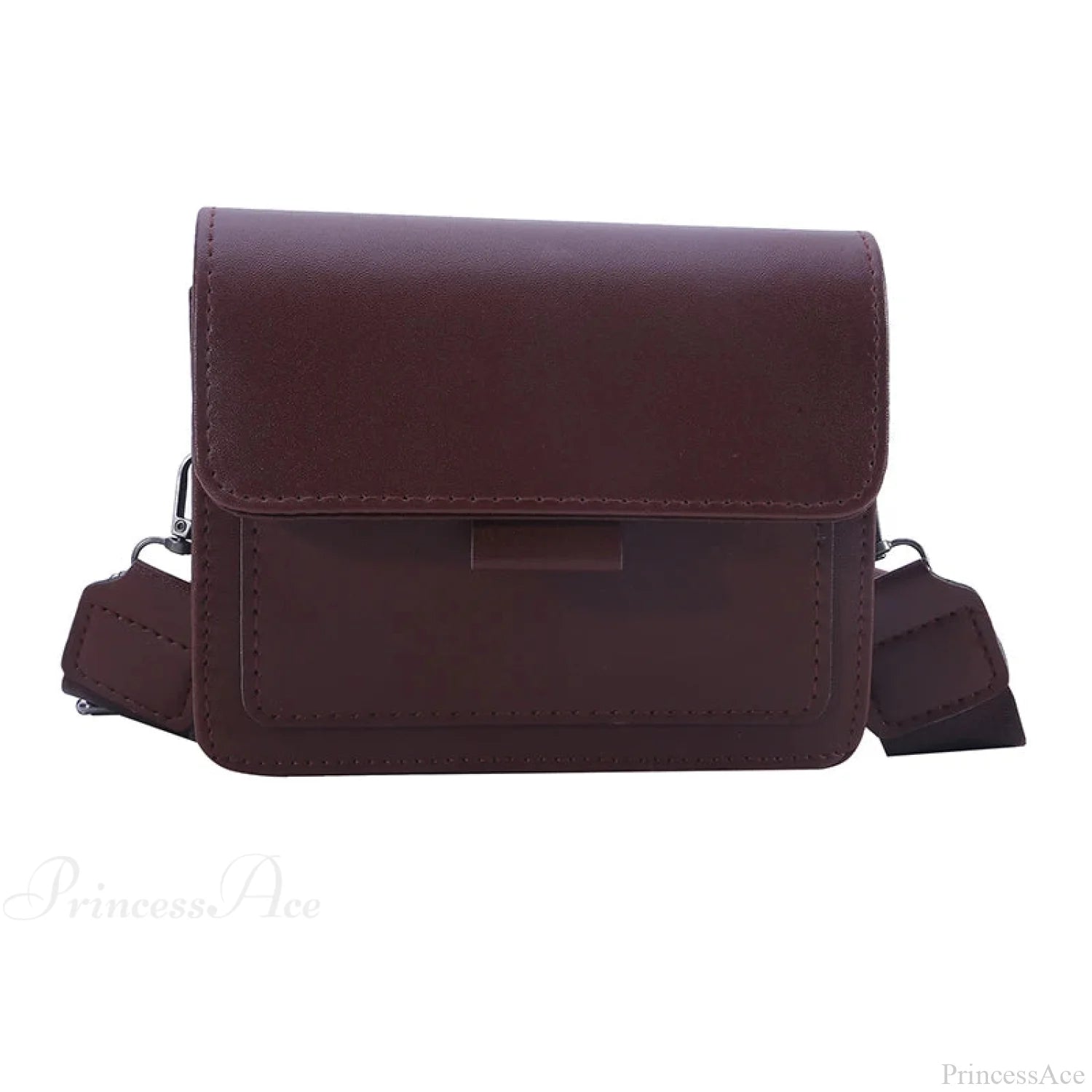Retro Square Wide Strap Crossbody Dark brown crossbody-250126