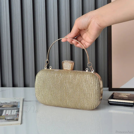 Rose Gold Sequin Evening Clutch Shoulder Bag Gold clutchbag-250126