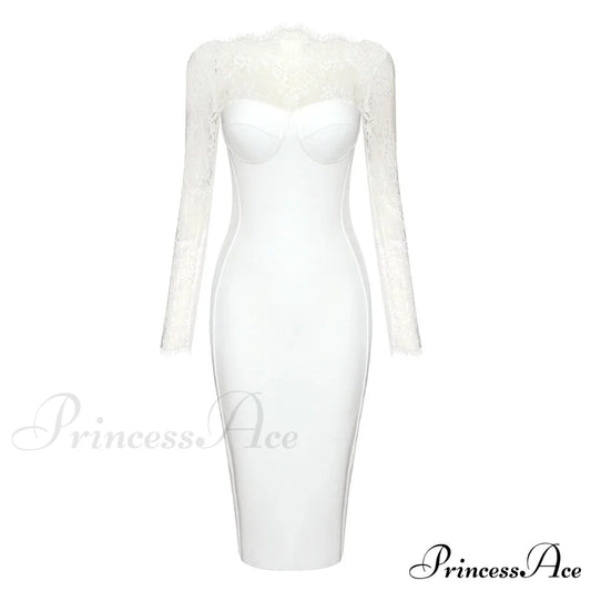 Rosemary Elegant Midi Dress White / Xs