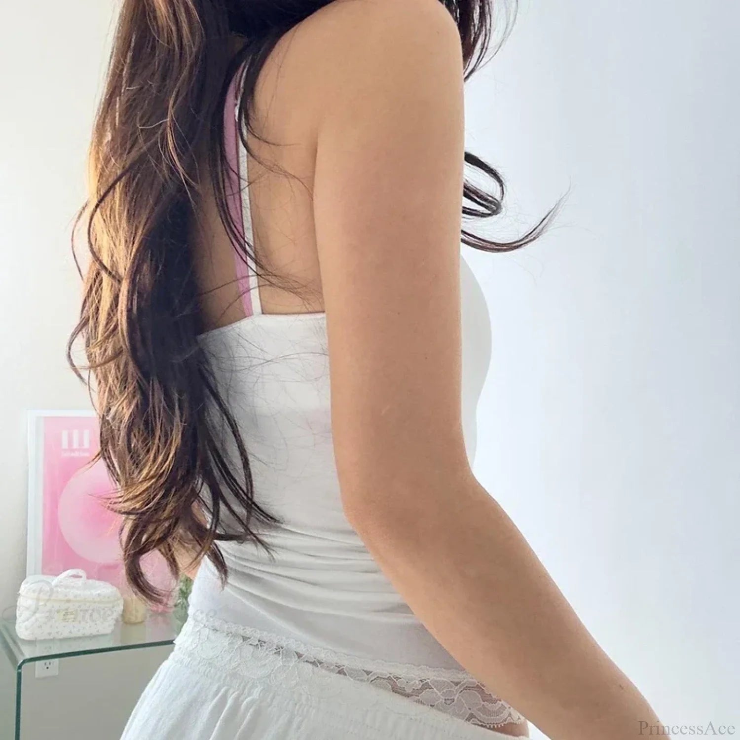 Rosettes Bow Lace Camisole Slim Fit Crop Top croptop-250126