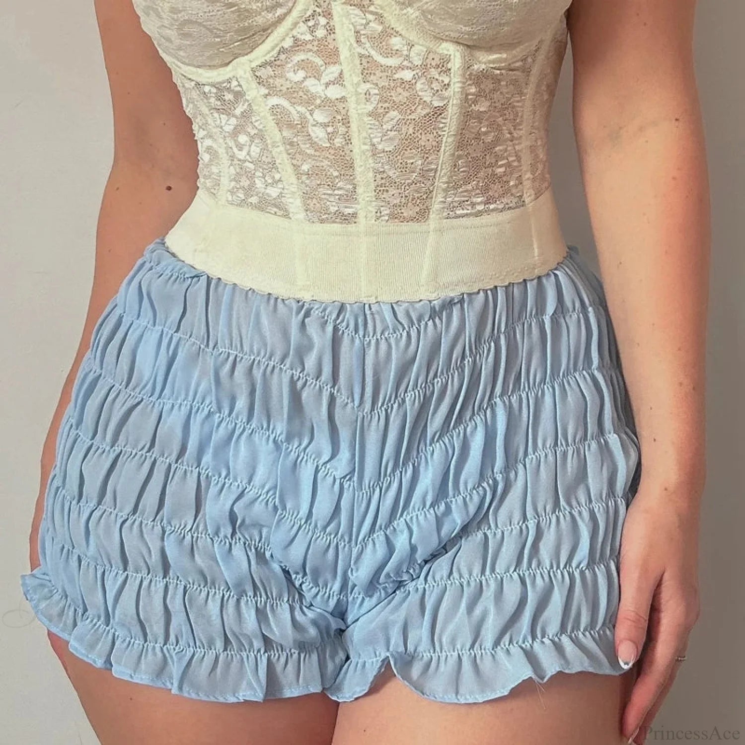 Ruched Wrap Bodycon Micro Short Blue / S short-250223