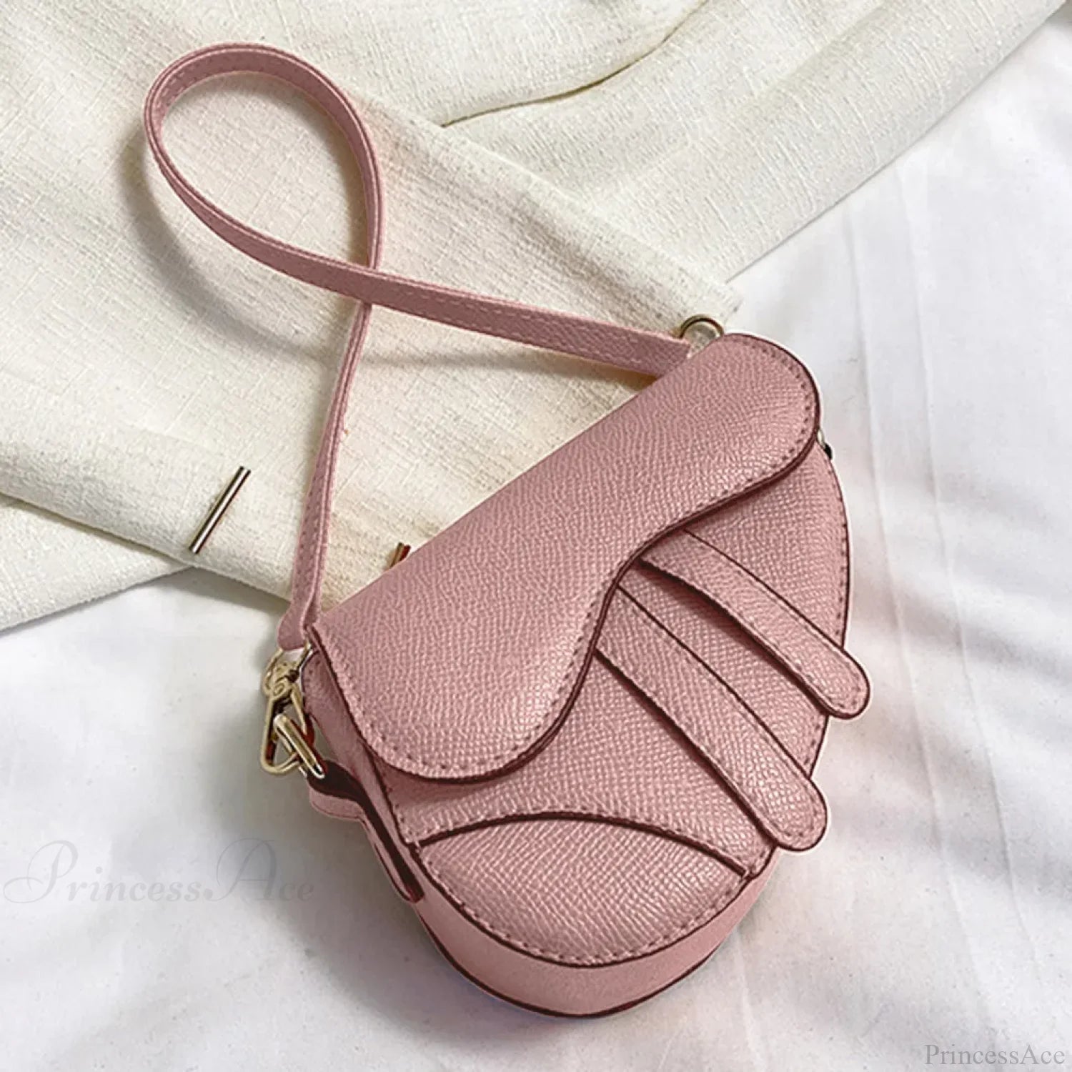 Saddle Messenger Leather Crossbody Shoulder Handbag Pink handbag-250126