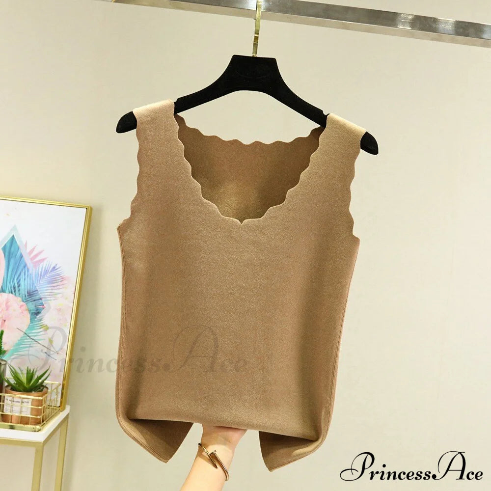 Seamless Thermal Underwear Tops Khaki / L