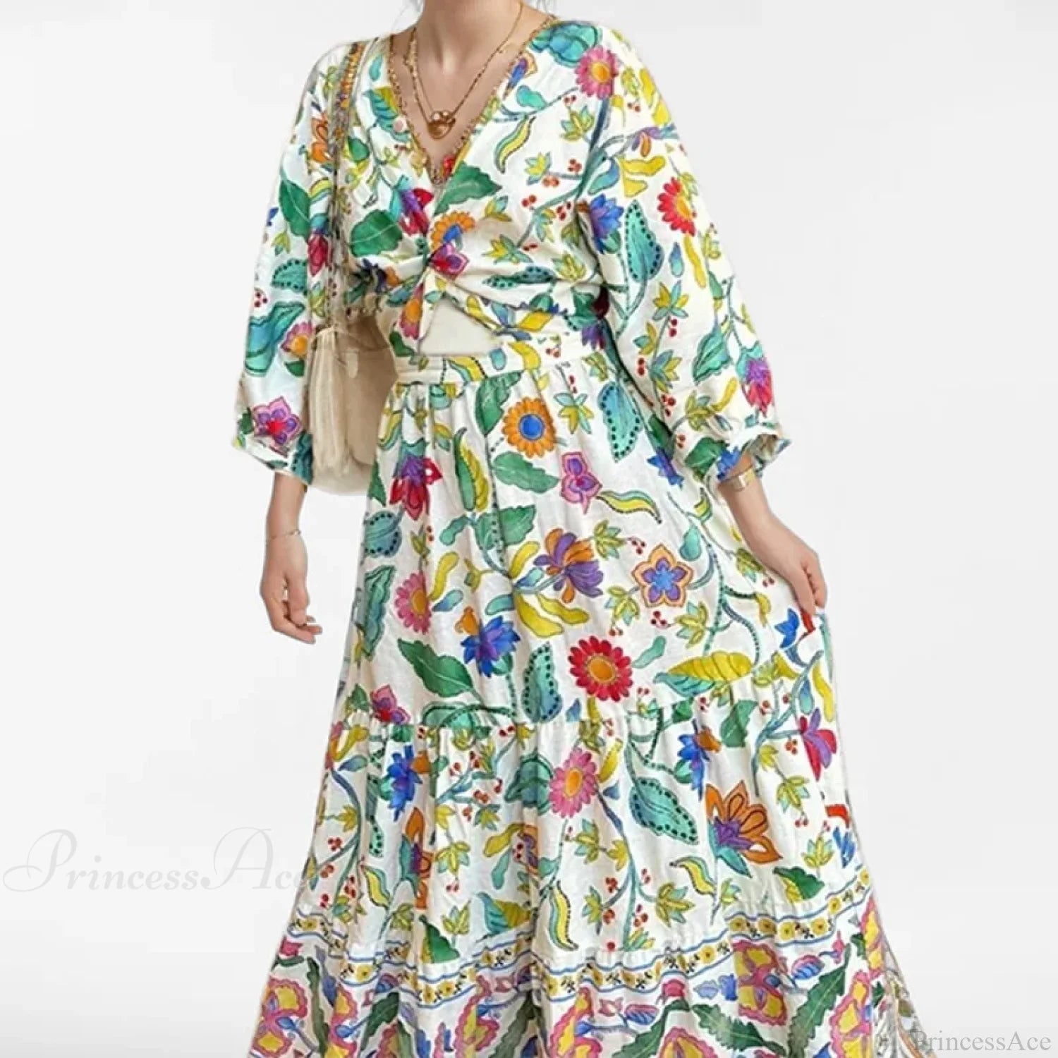 Sexy Waist Cinching Floral Dress oldfloraldress-250126