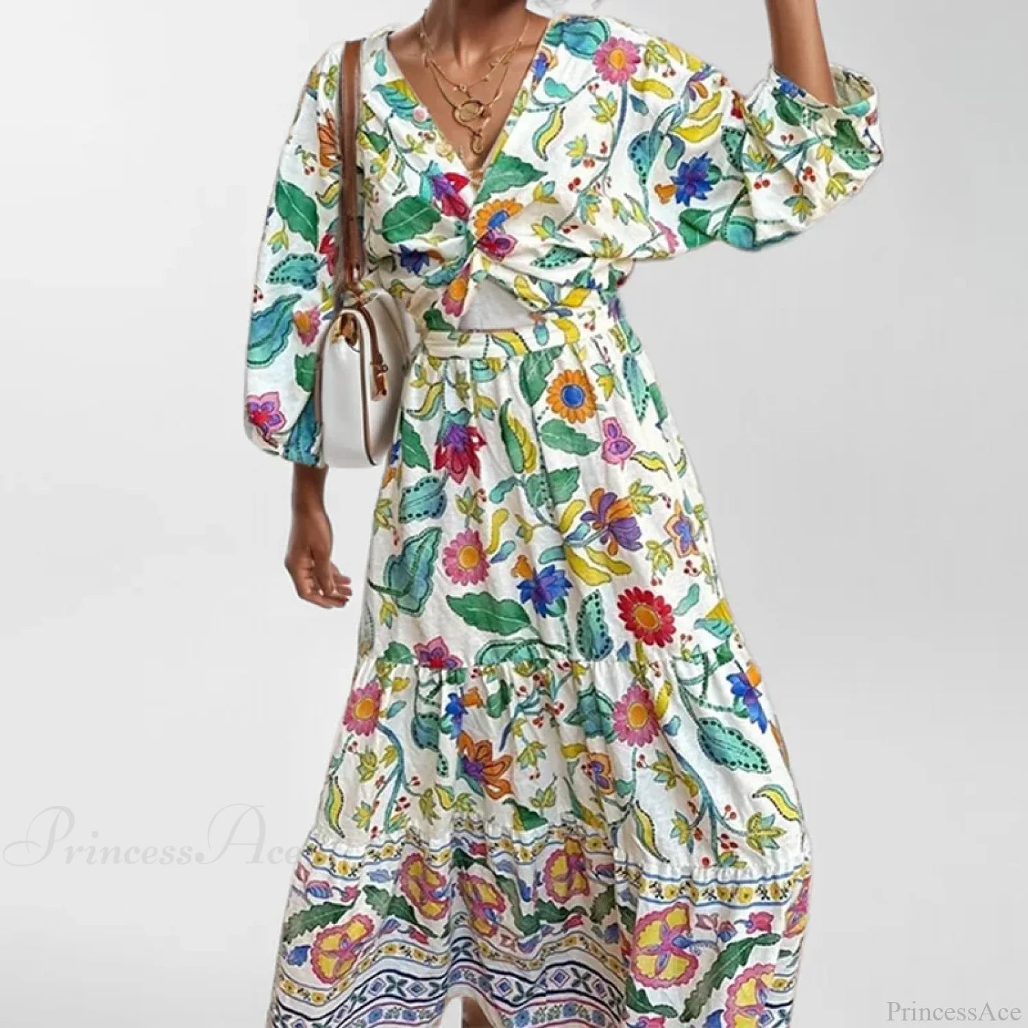 Sexy Waist Cinching Floral Dress oldfloraldress-250126