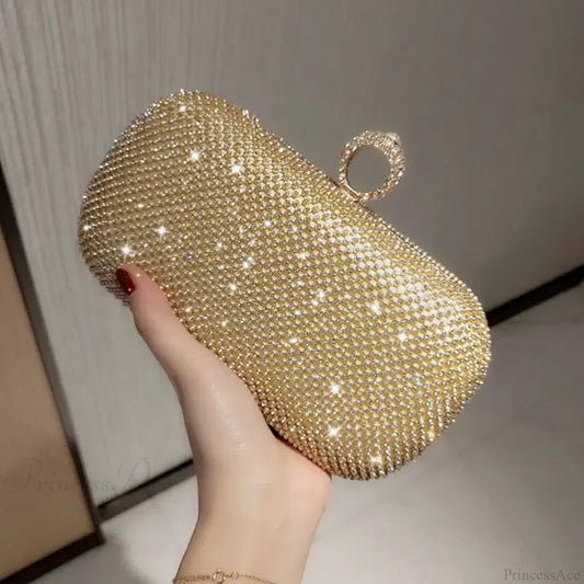 Shiny Diamonds Luxury Evening Clutch Bag Gold clutchbag-250126