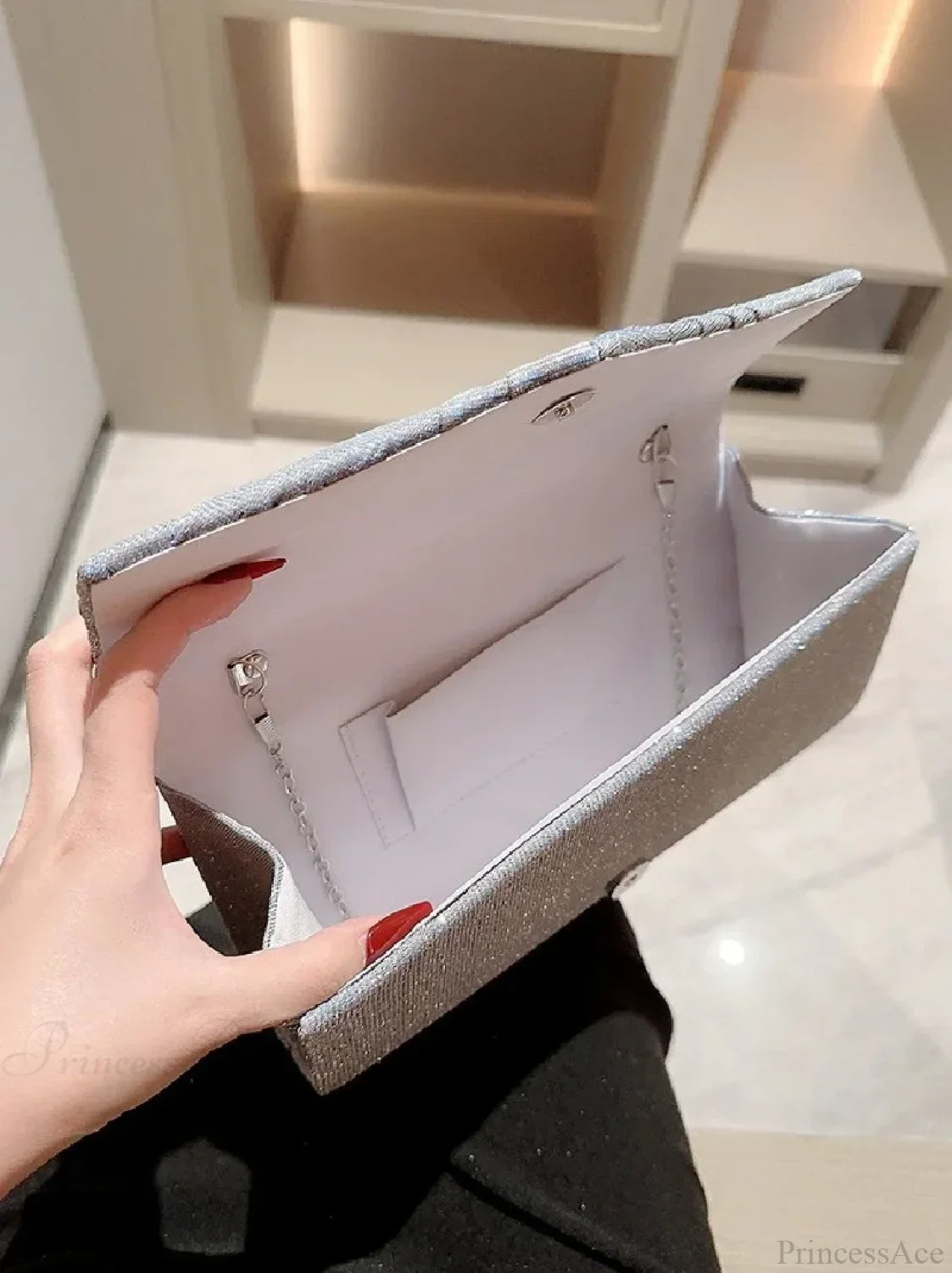 Shiny Gold Silver Long Sequin Evening Clutch Bag for Women clutchbag-250126