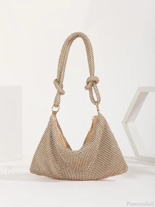 Shiny Rhinestones Elegant Party Wedding Clutch Bag GOLD clutchbag-250126