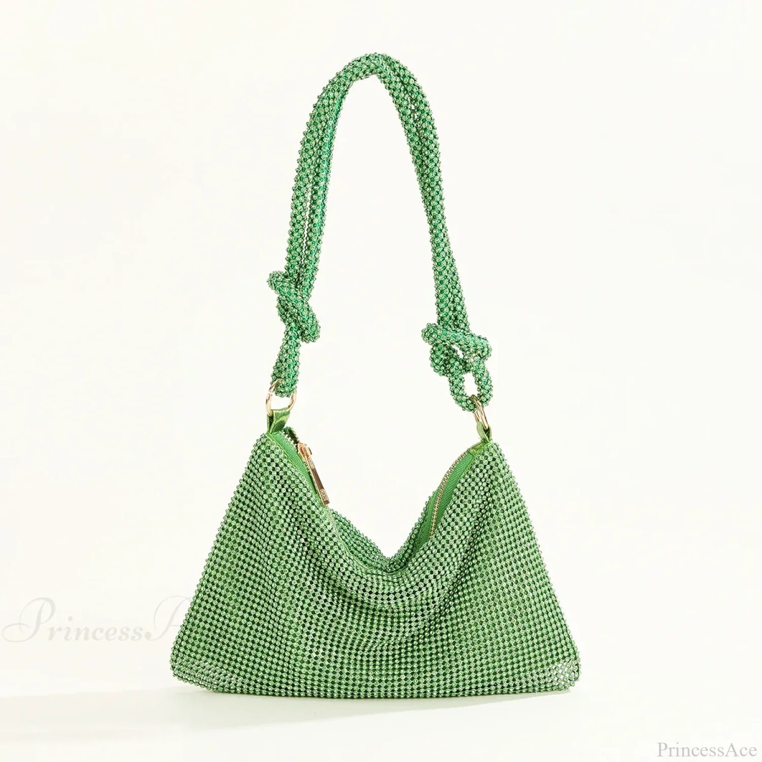 Shiny Rhinestones Elegant Party Wedding Clutch Bag GREEN clutchbag-250126