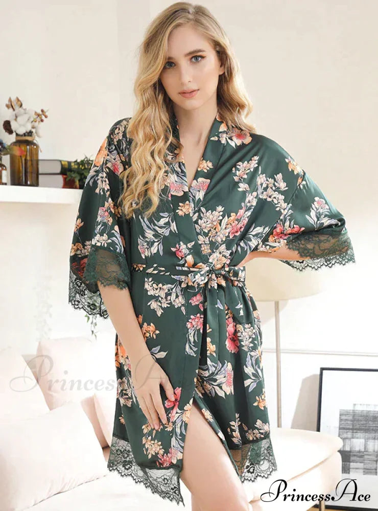 Silk Sleepwear For Home M / Burgundy Dresses