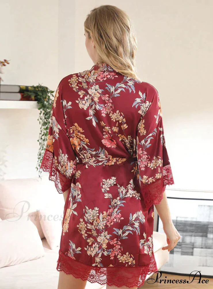 Silk Sleepwear For Home M / Green Dresses