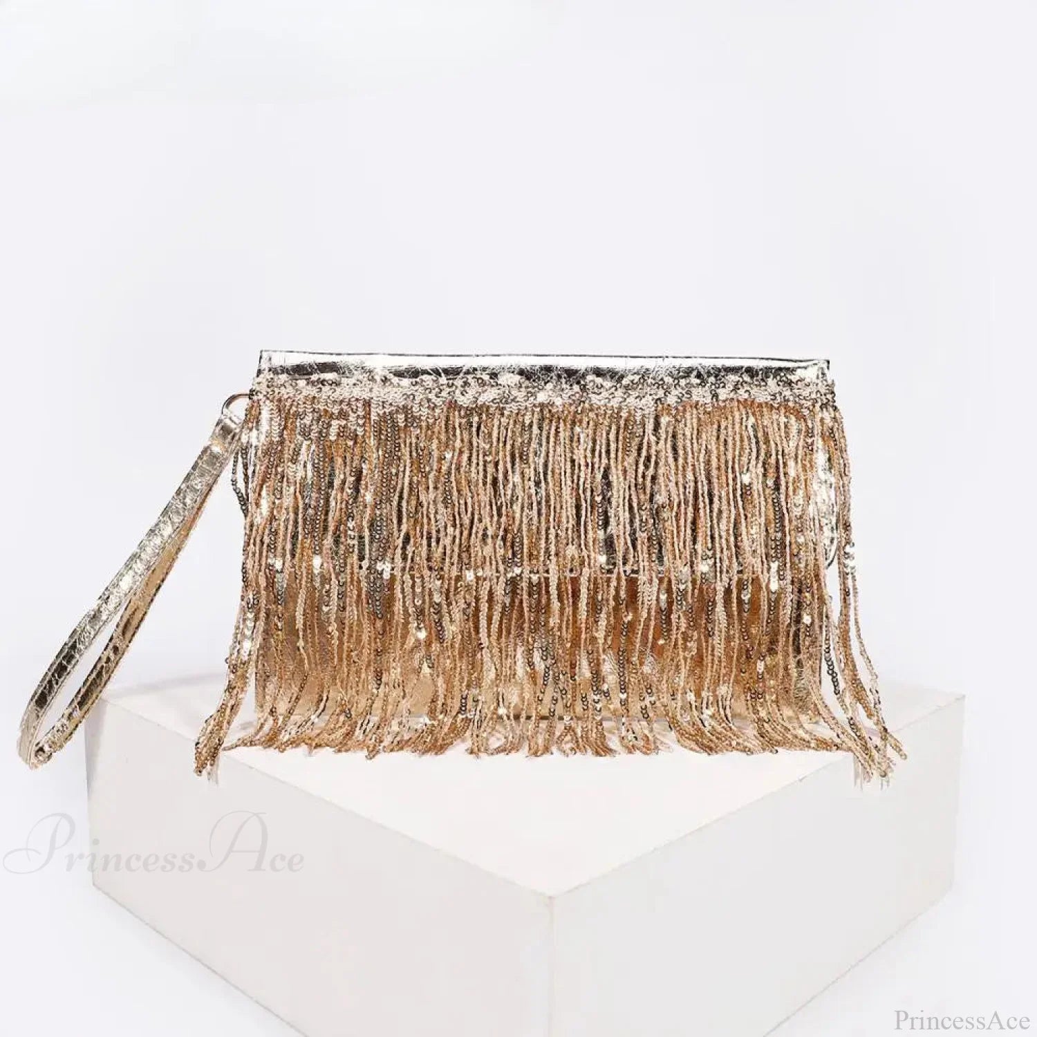 Silver Sequin Rhinestone Evening Clutch Wristlet Gold wristlet-250126