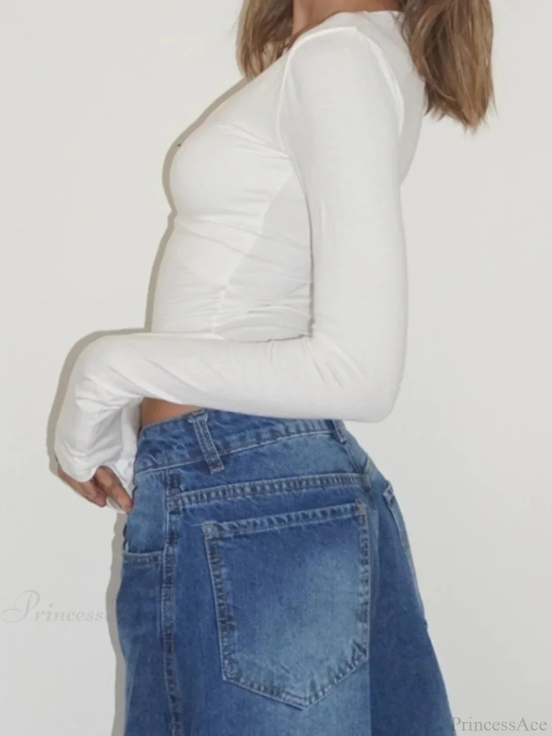 Solid Bow Basic Slim O-Neck Long Sleeve Knit Top knittop-250126