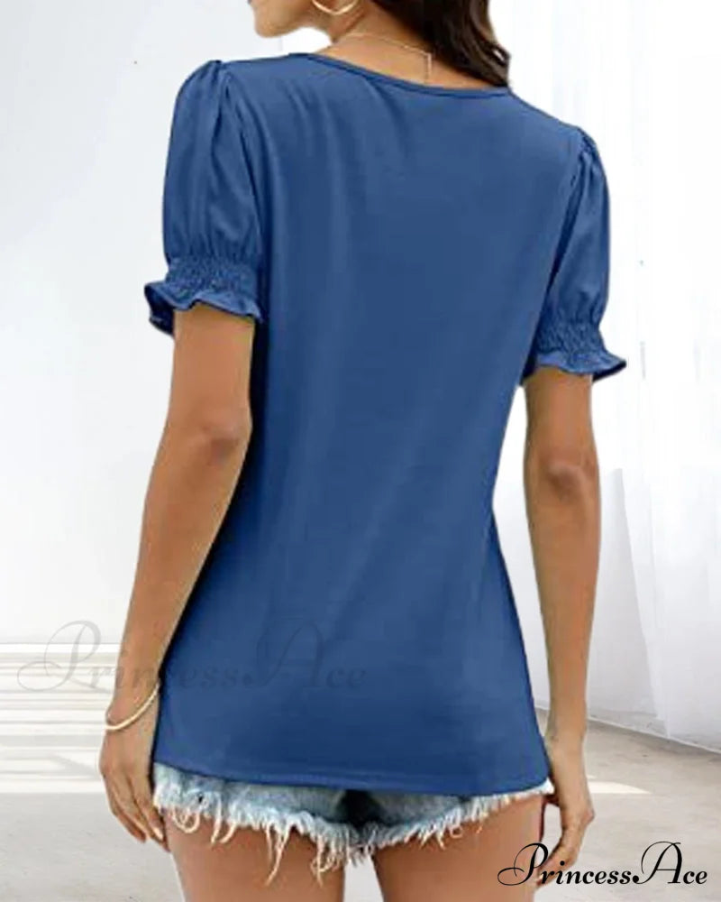 Solid Boxy Neck T-Shirt In Color T-Shirts