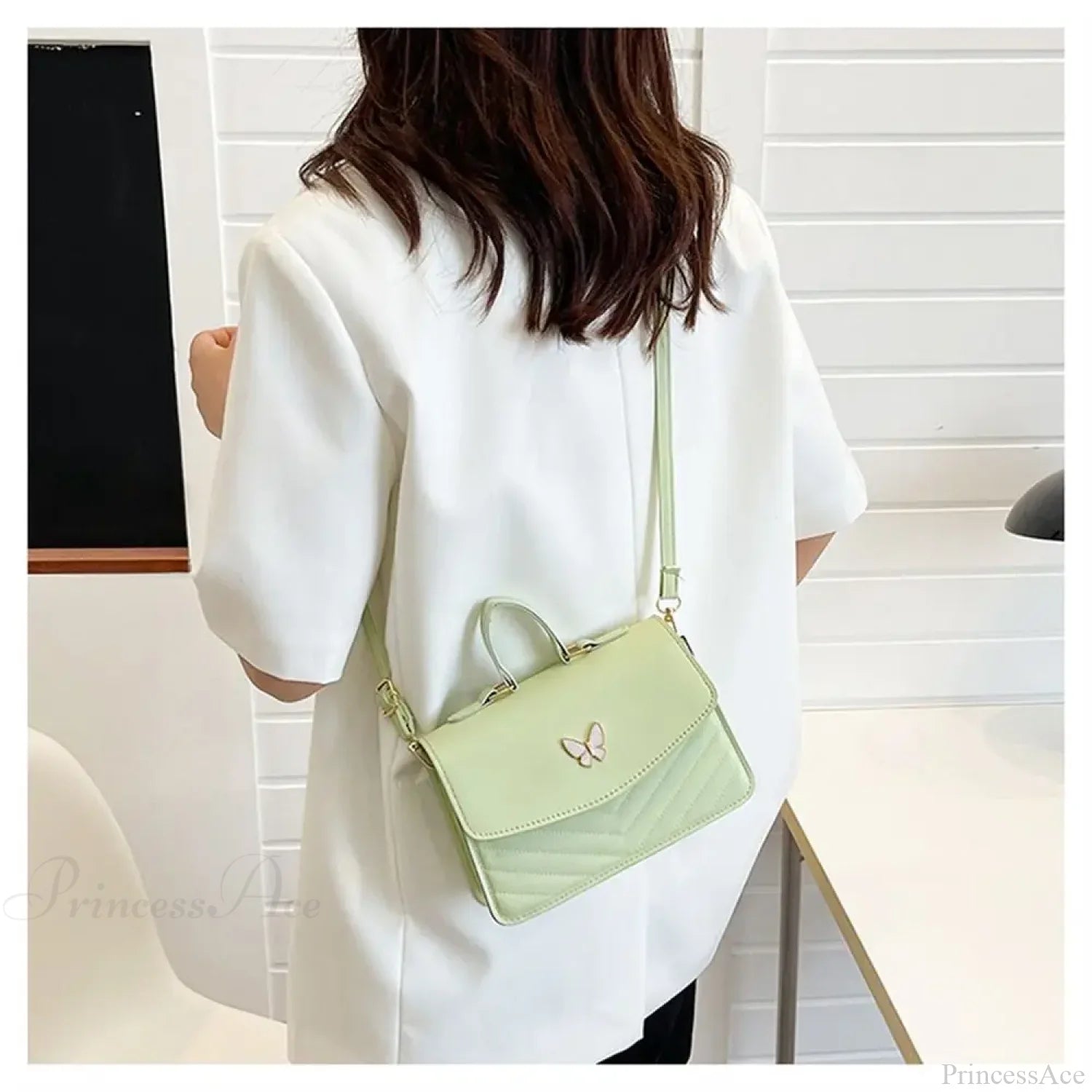 Stylish Butterfly Embroidery PU Leather Handbag handbag-250126