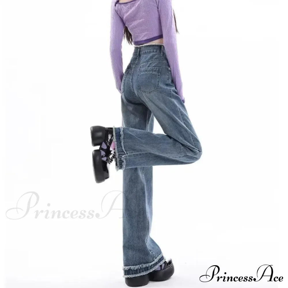 Summer Light Straight Artistic Washable Lazy Buttons Versatile New Women’s Jean