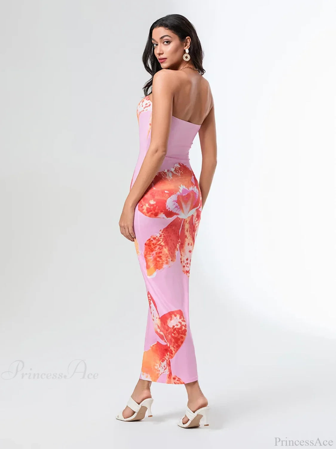 Summer Strapless Backless Wrap Floral Dress floraldress-250126