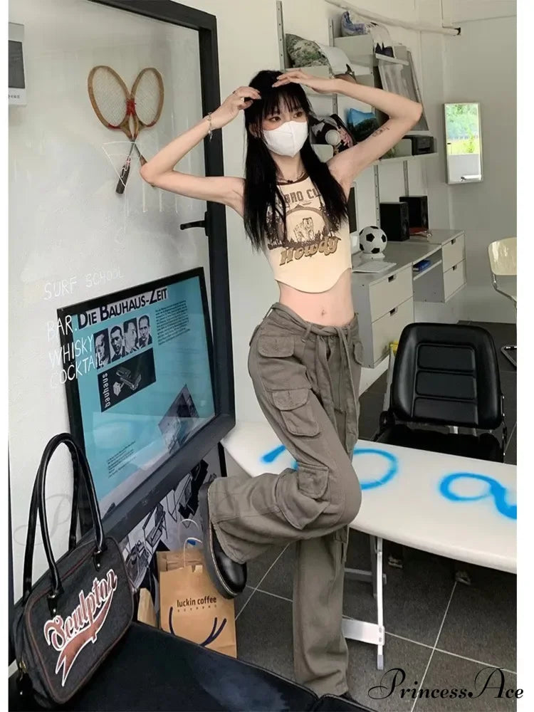 Trousers Summer Popular Light-Colored Women’s New Temperament Trend Wide-Leg Pants Japanese