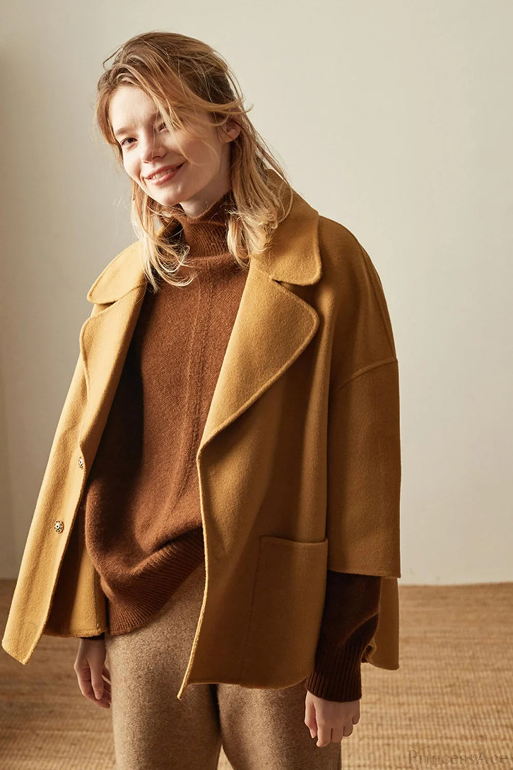 Turtleneck Wool Side Sweater With Split Sweaters-L