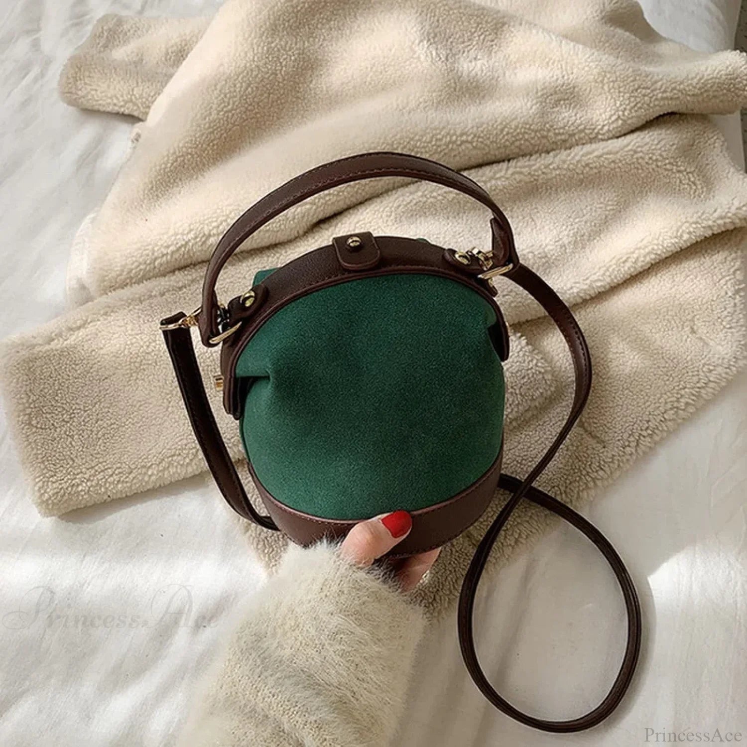 Vintage Fashion Female Bucket Shoulder Handbag 3 handbag-250126