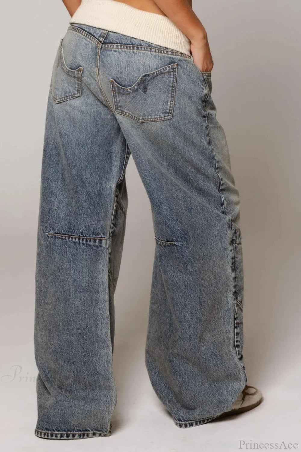 Washed Blue Vintage Denim Jeans