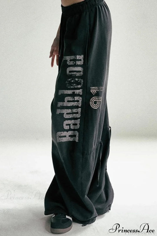 Washed Loose Wide-Leg Casual Pants