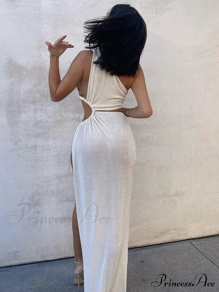 White Shoulder Parties - Women For Split Gown One And Full-Length Warm-Season Elegant Long Beachwear