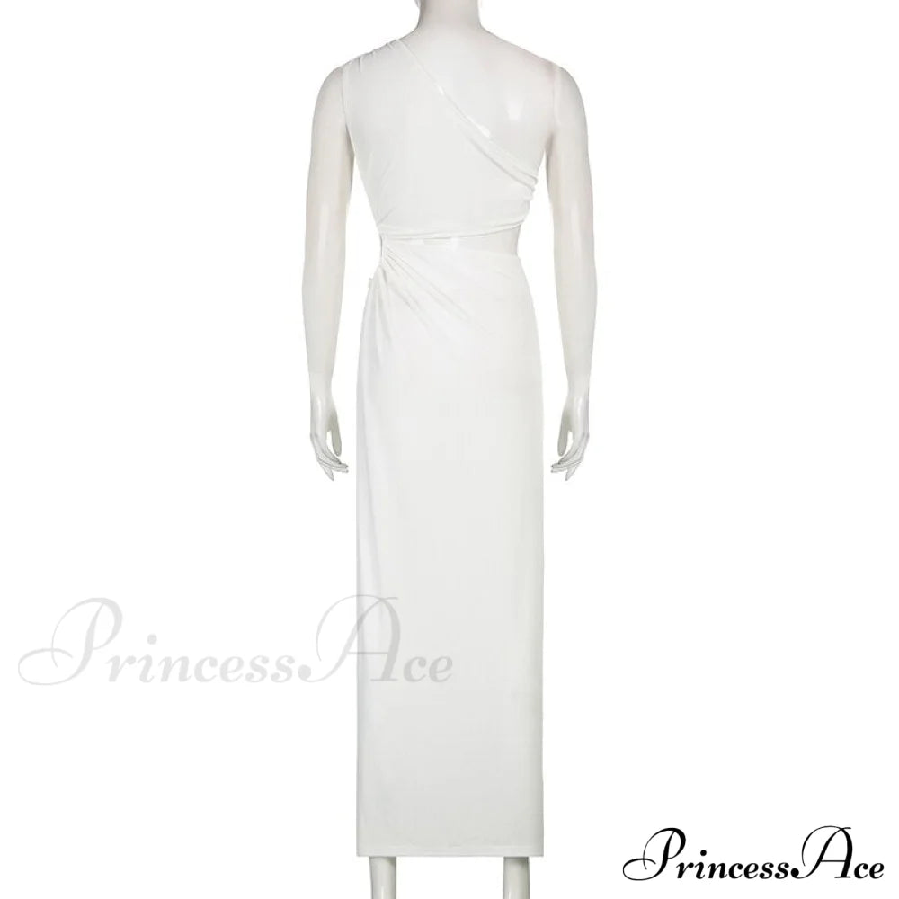 White Shoulder Parties - Women For Split Gown One And Full-Length Warm-Season Elegant Long Beachwear