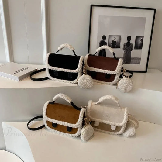 Winter Plush Small Square Crossbody Handbag handbag-250126