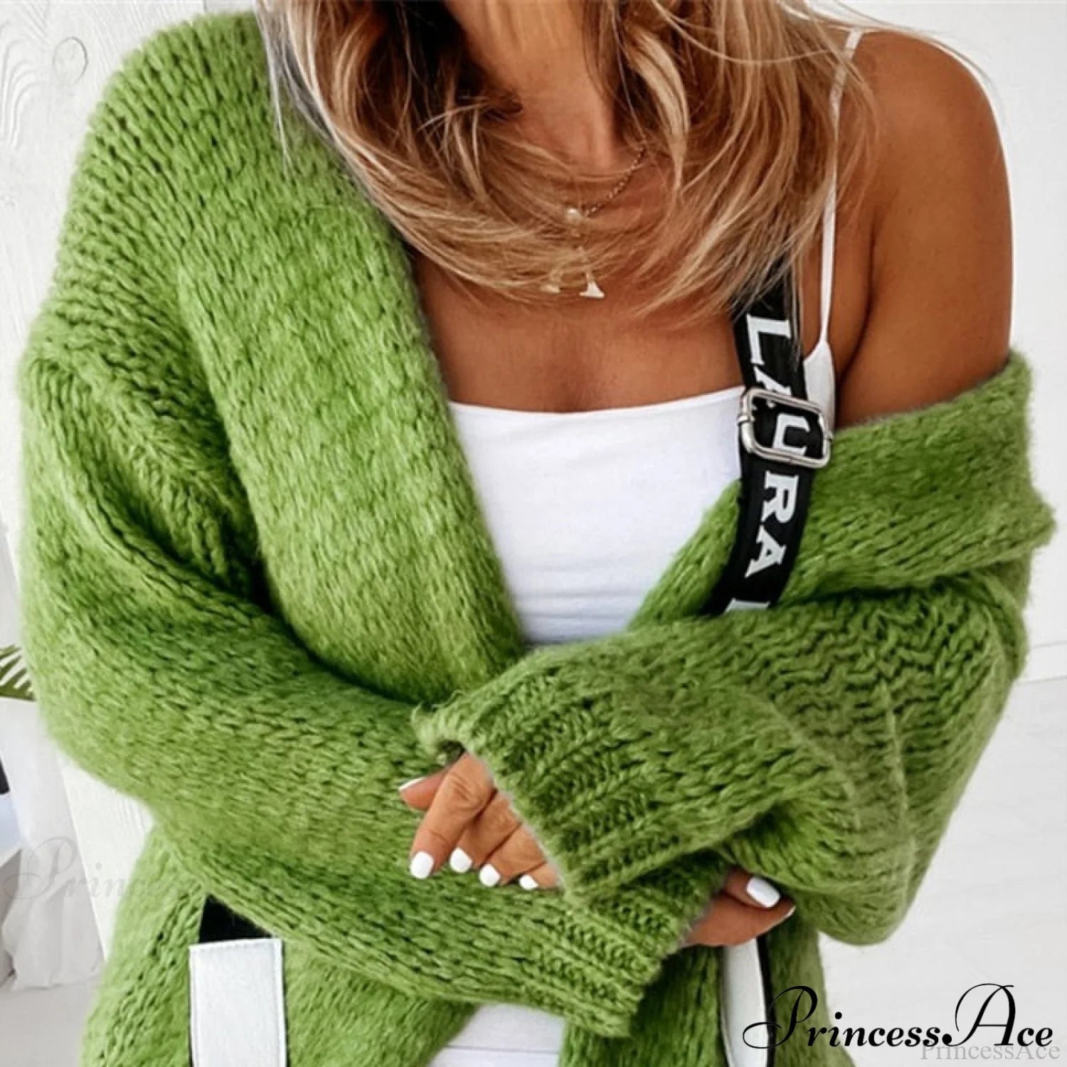 Women Casual Long Sleeve Sweaters Winter Loose Cardigan 06 Green / S