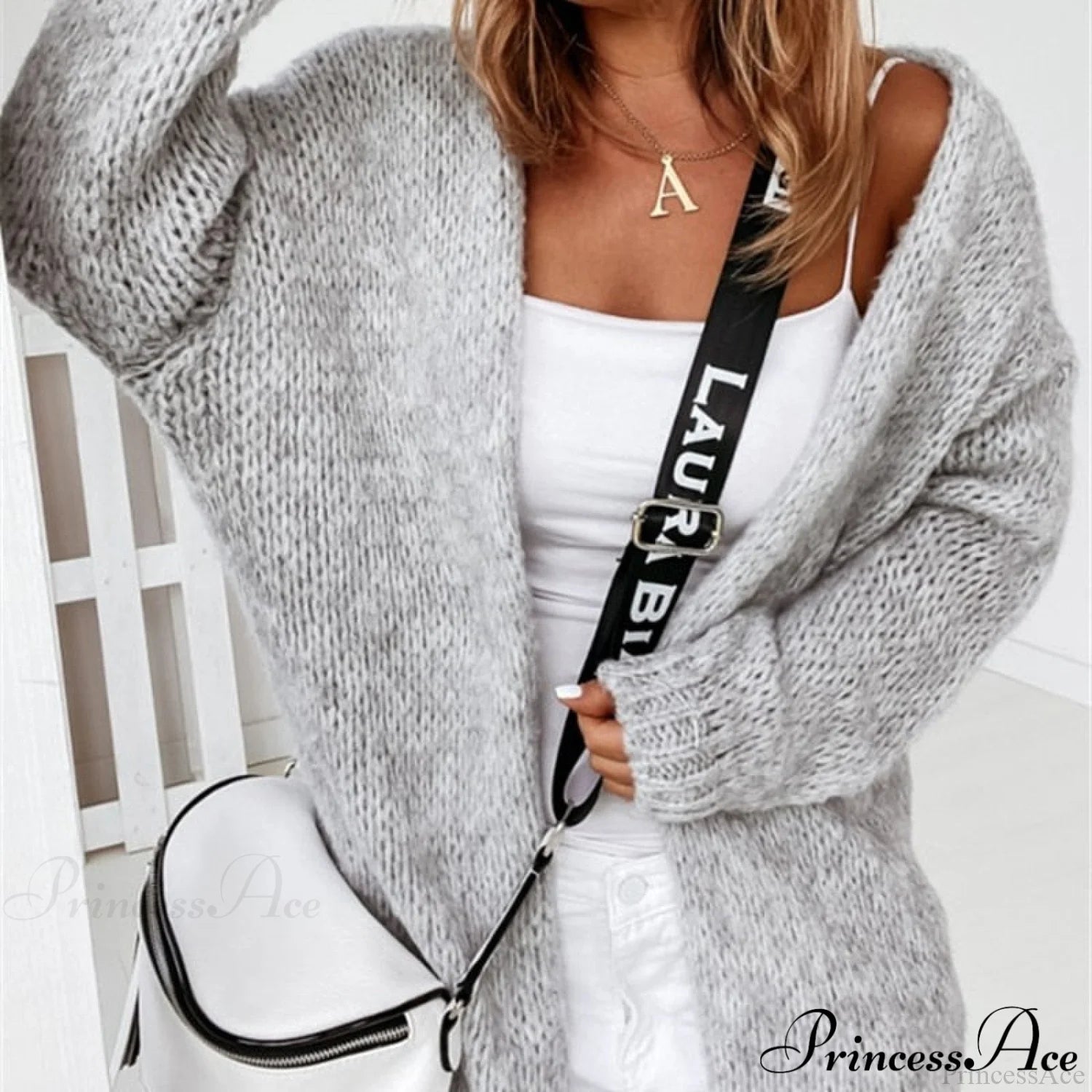 Women Casual Long Sleeve Sweaters Winter Loose Cardigan 02 Grey / S