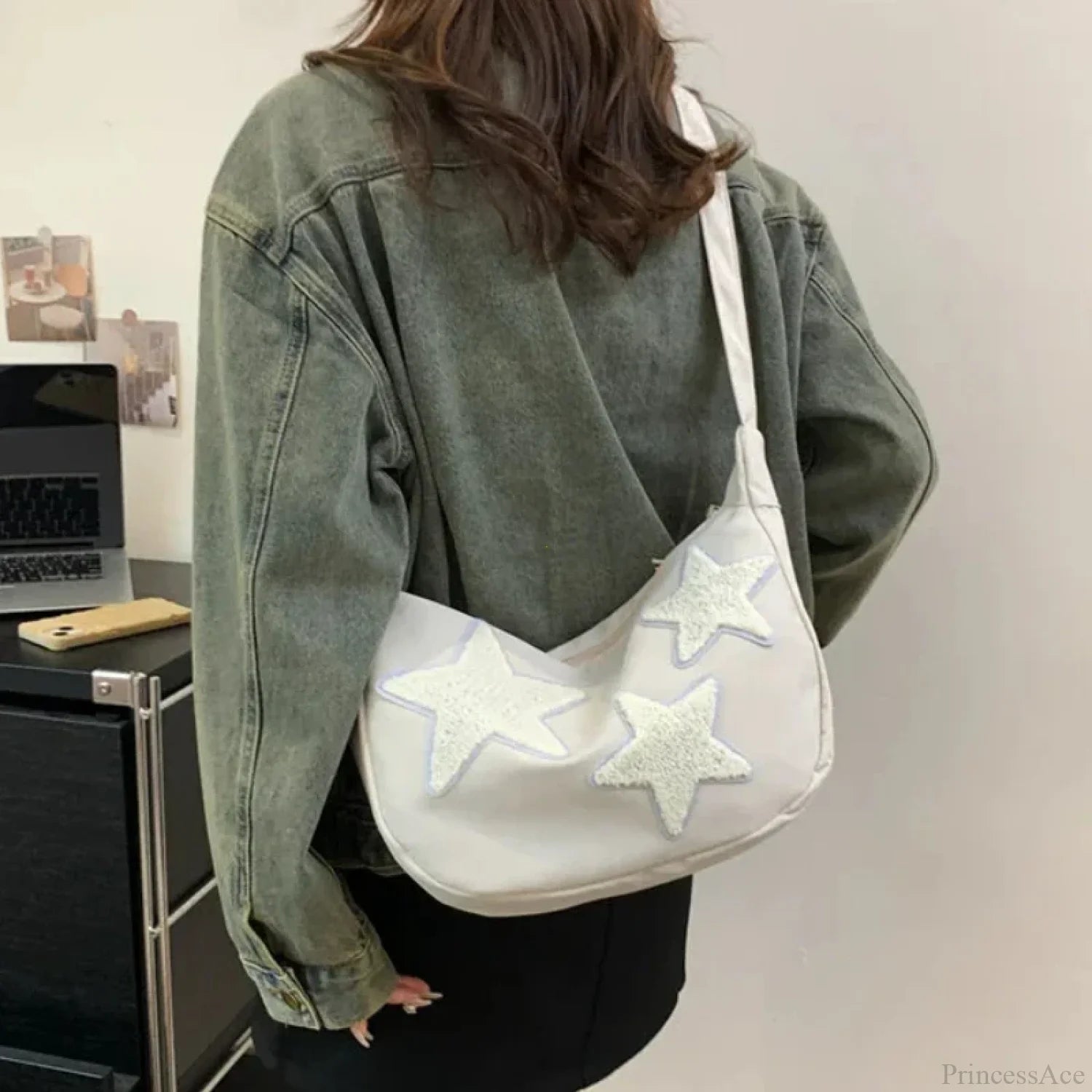 Y2K Canvas Messenger Crossbody Shoulder Bag shoulder-250126