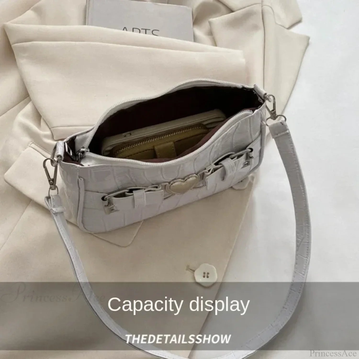 Y2K Peach Heart Leather Shoulder Bag shoulder-250126